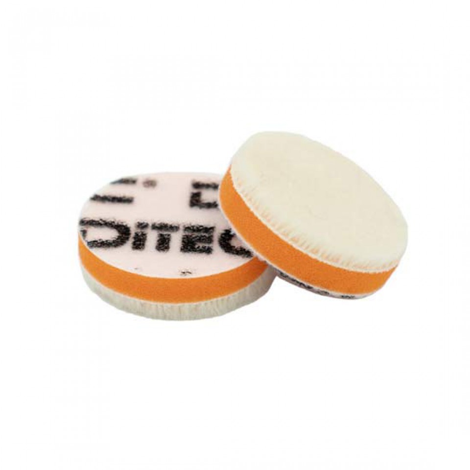 Ditec 2 tum polerrondell Ø 50 mm uldpude Hvid 5-pak